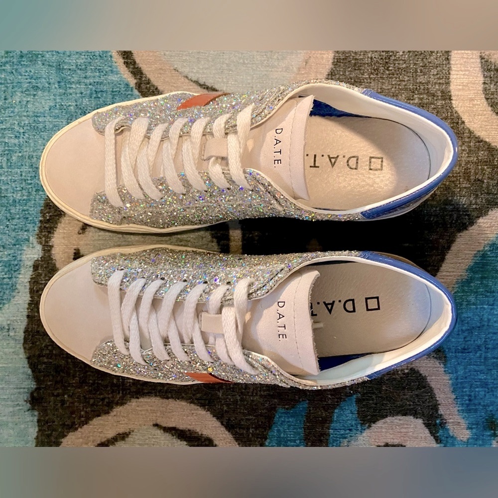 EUC Anthropologie D.A.T.E. Hill Low Sneakers in Silver Glitter. 38 EU, 7 US - Picture 5 of 12